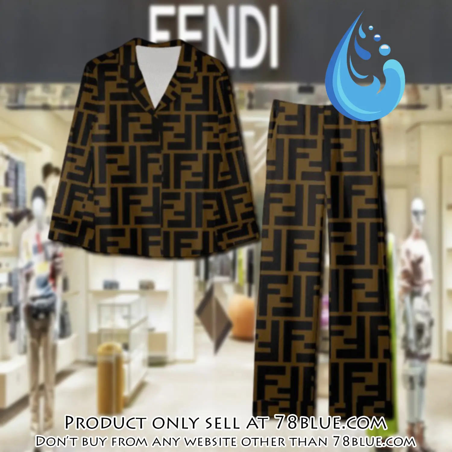 Trending luxury fendi satin pajama set pjs1051 78b2038384